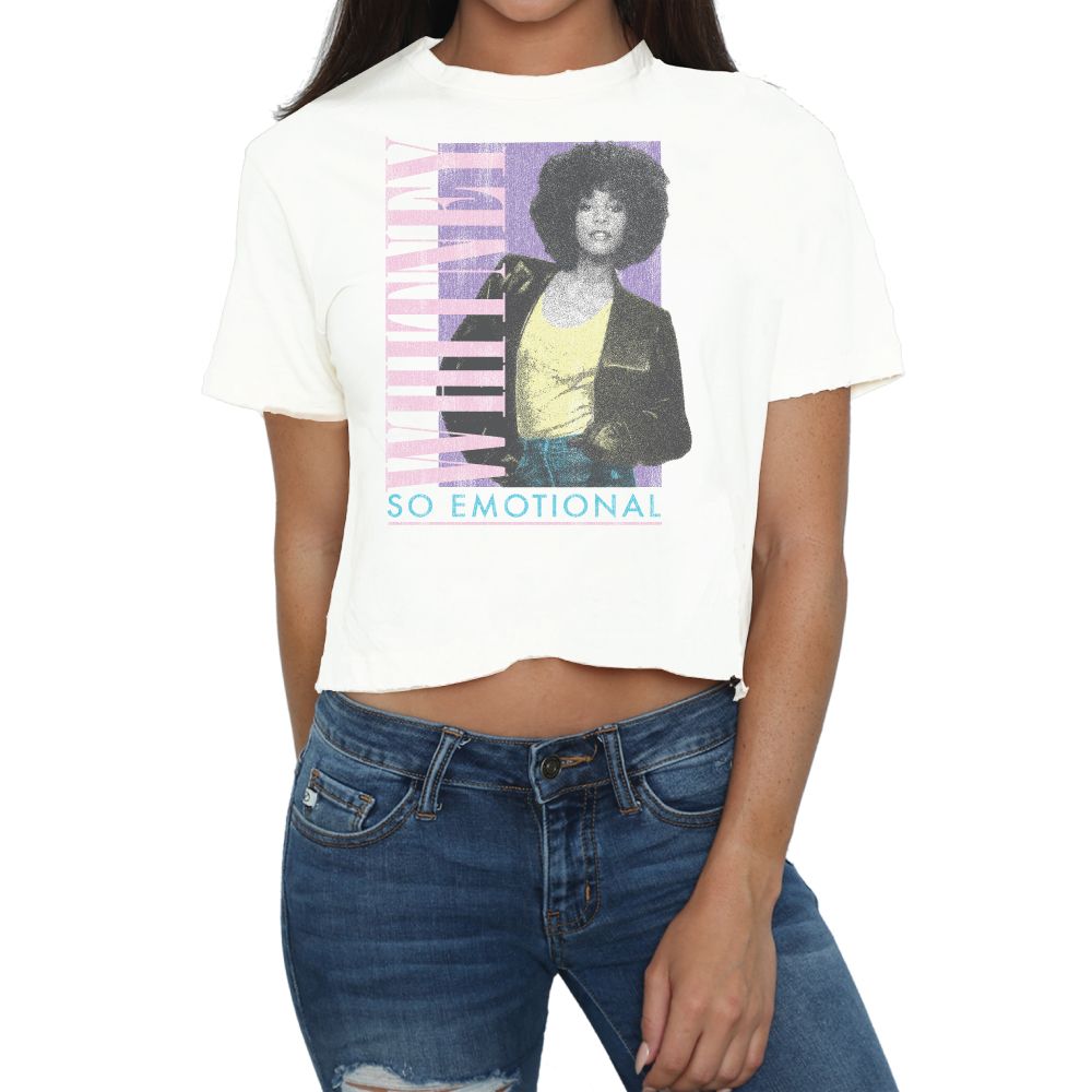 Retro Brand Women's Slub Crop With Raw Edge Seam