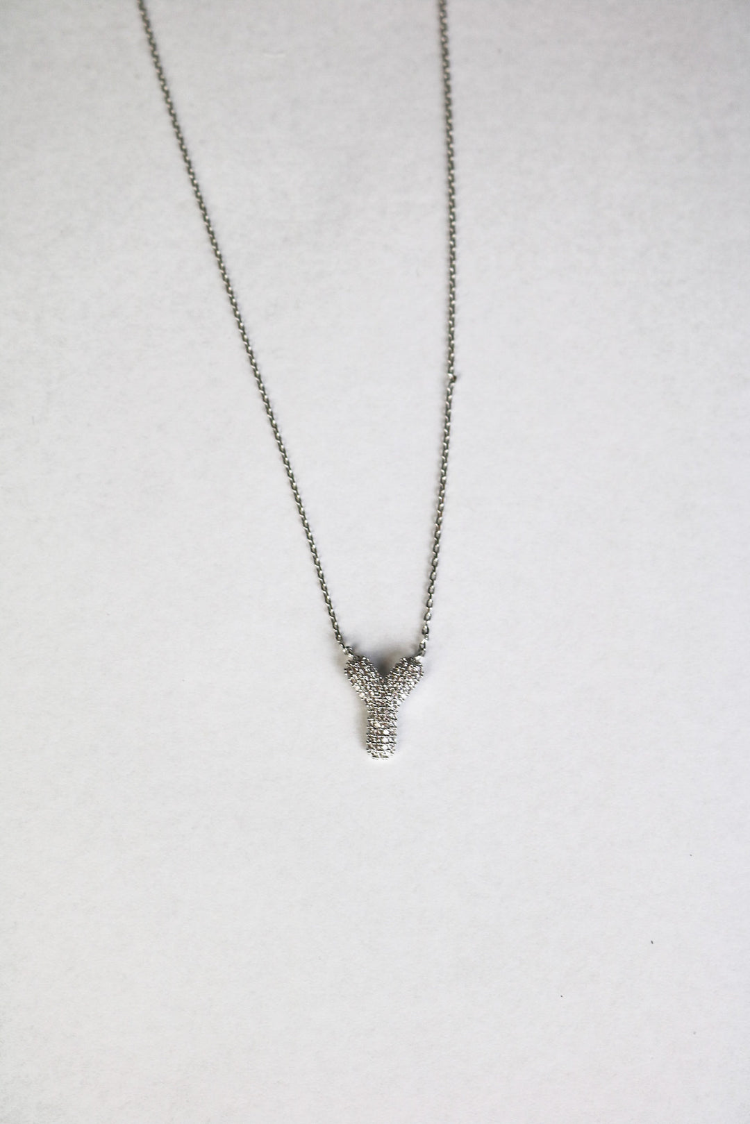 Letter Necklace with Rhinestone