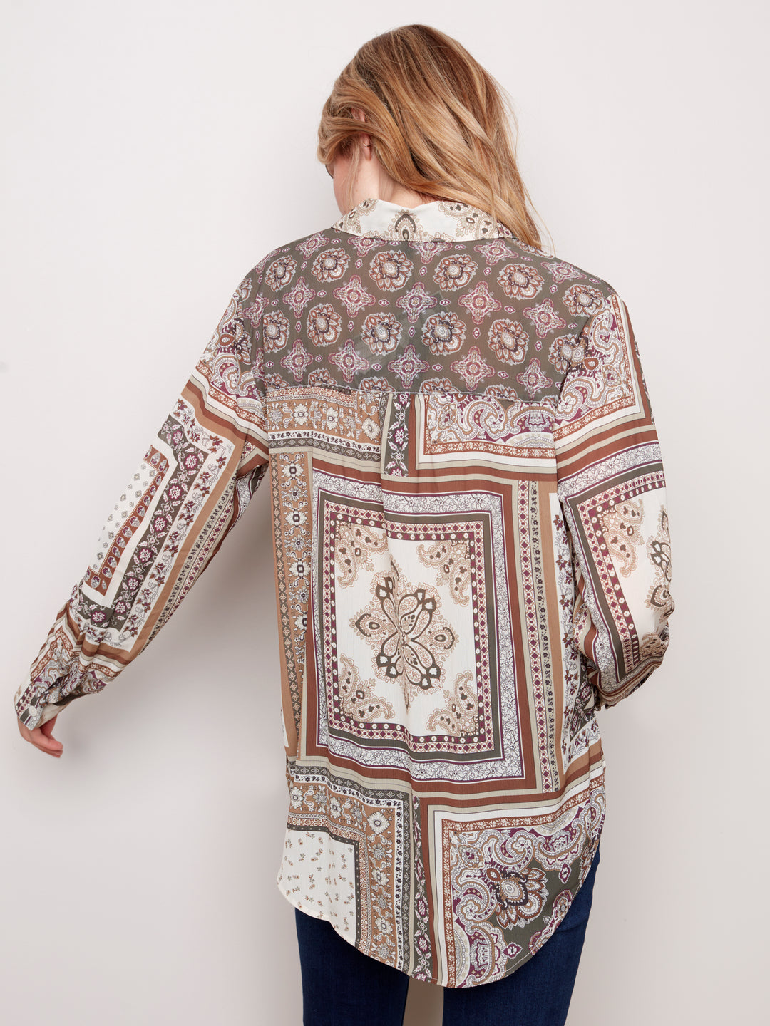 Charlie B Button Front Blouse