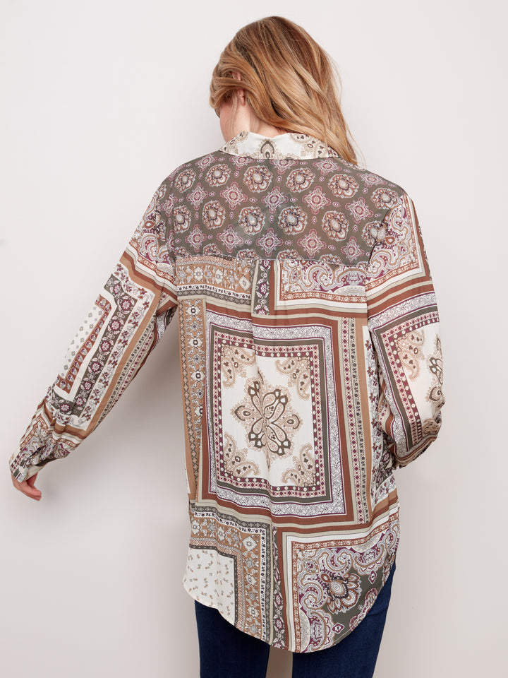Charlie B Button Front Blouse