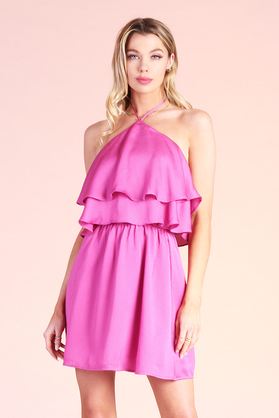 halter maxi formal dress Smooth Plunge Halter Maxi Dress – Naked Wardrobe main image 0