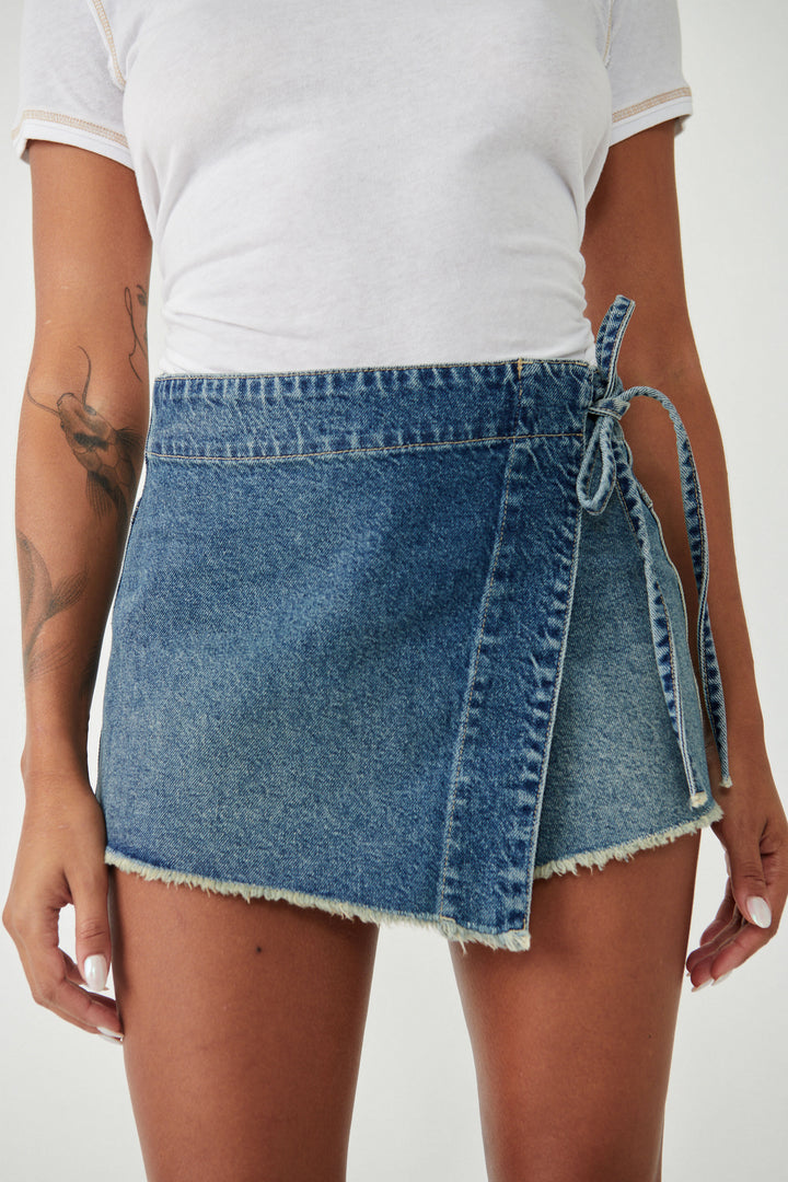 Free People Emmy Denim Skort