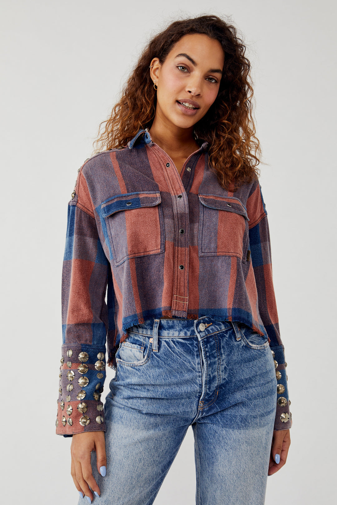 Free People Austin Plaid Button-Down-Kragen