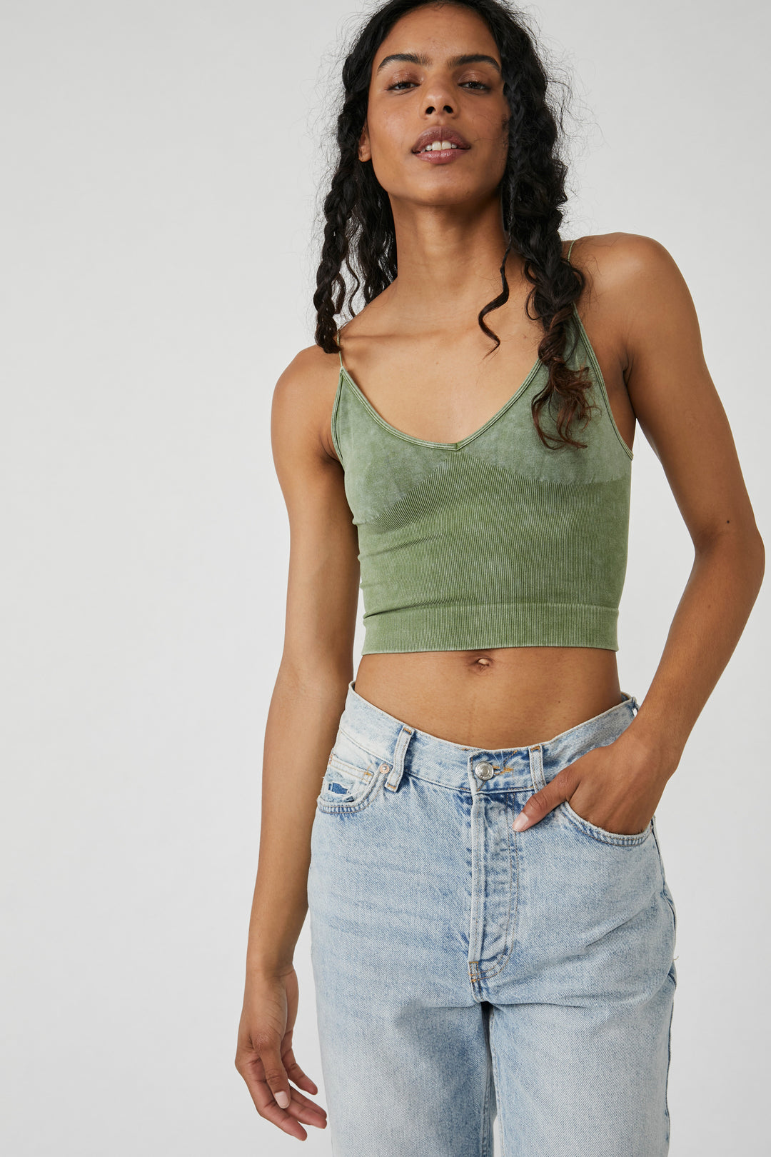 Gerippter Brami mit V-Ausschnitt von Free People