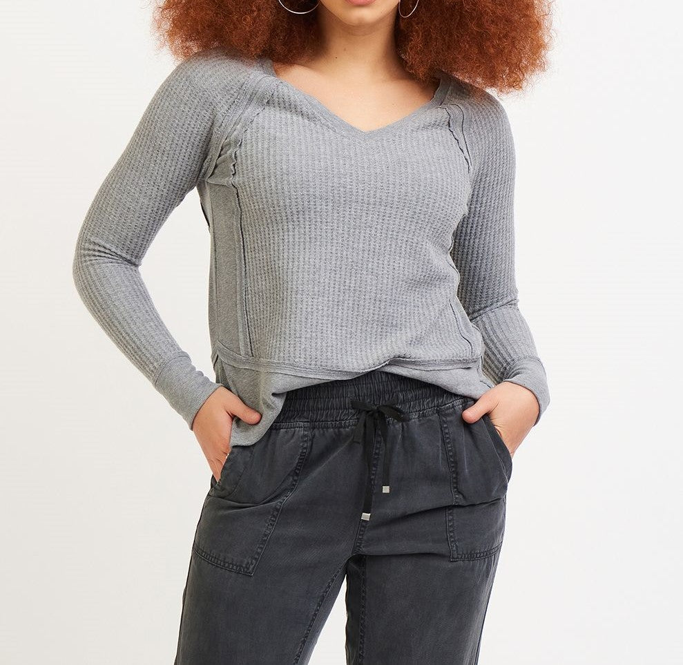 Dex V Neck Waffle Top