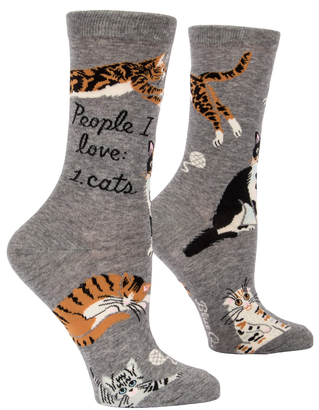 Blue Q People I Love, Cats Women's Crew Sock