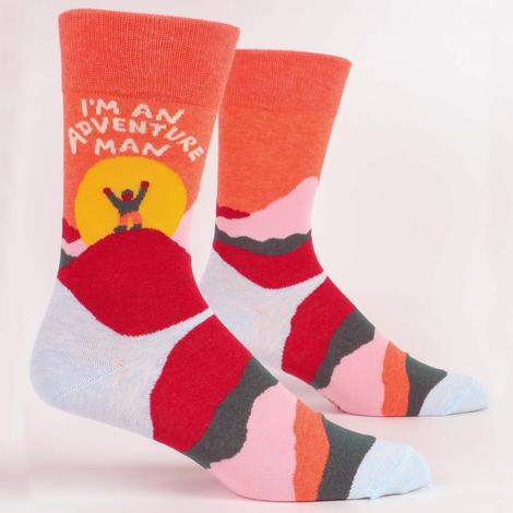 Chaussettes bleues Q Im An Adventure Man pour hommes