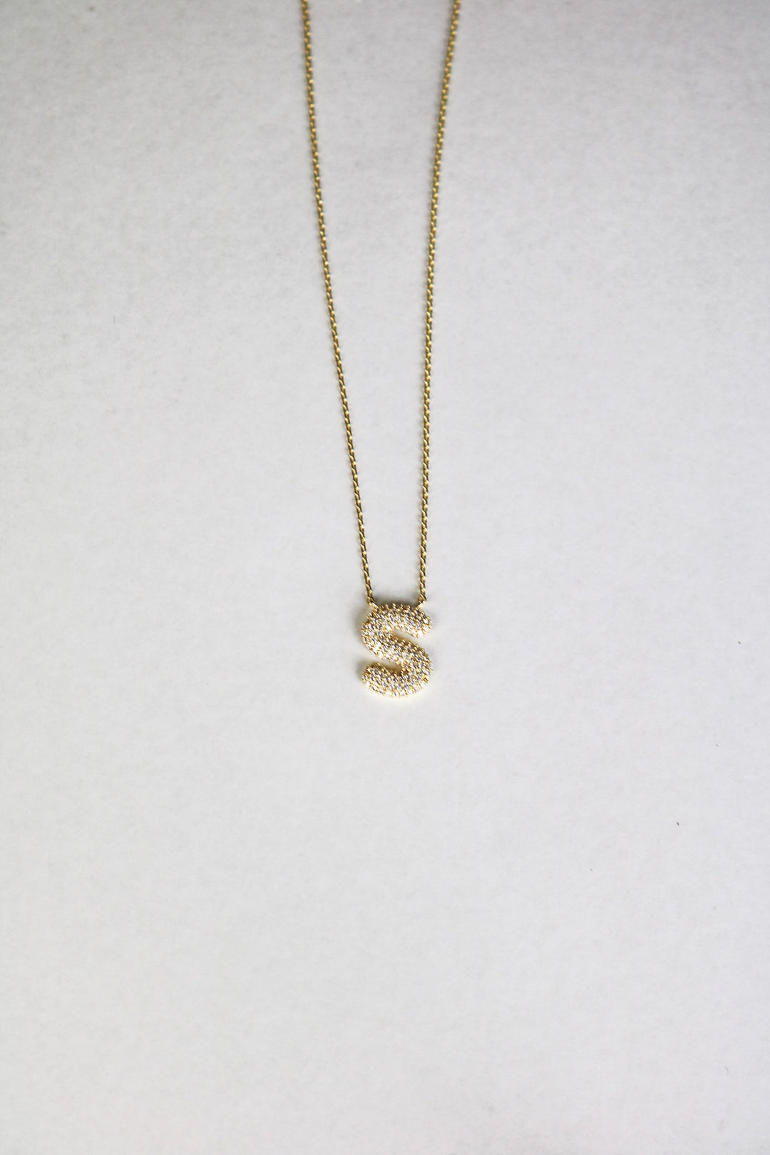 Letter Necklace with Rhinestone