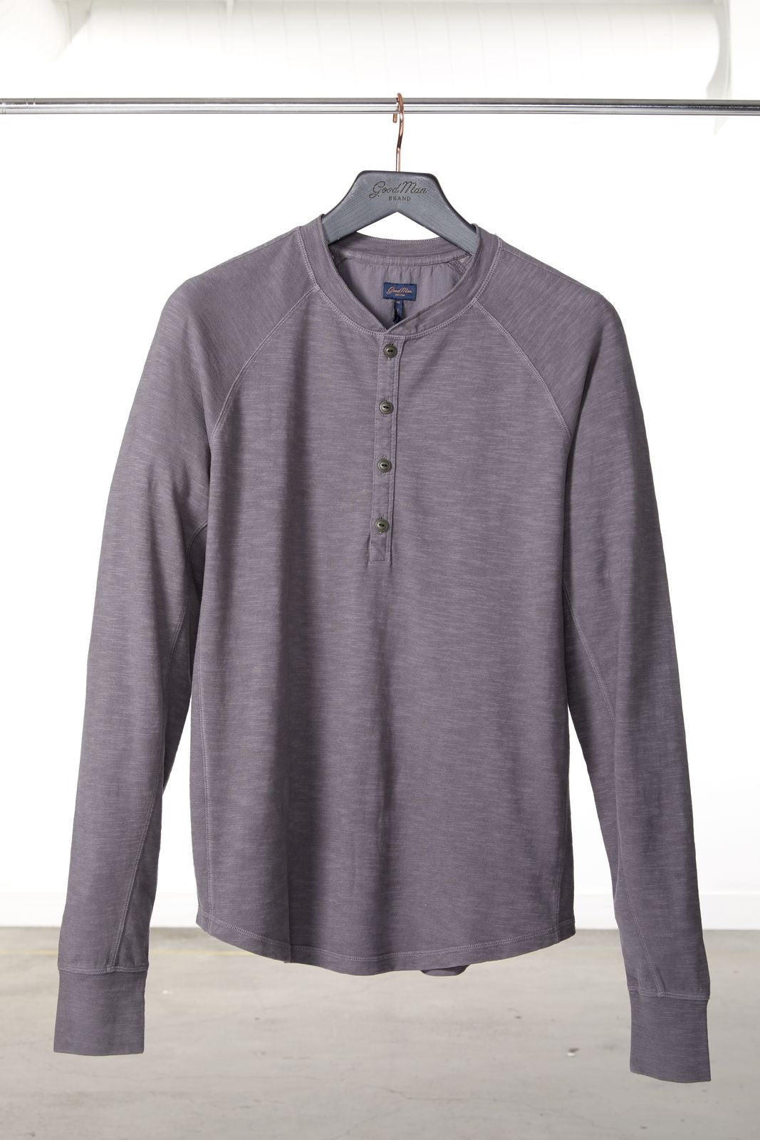 Good Man Brand Long Sleeve Soft Slub Jersey Henley
