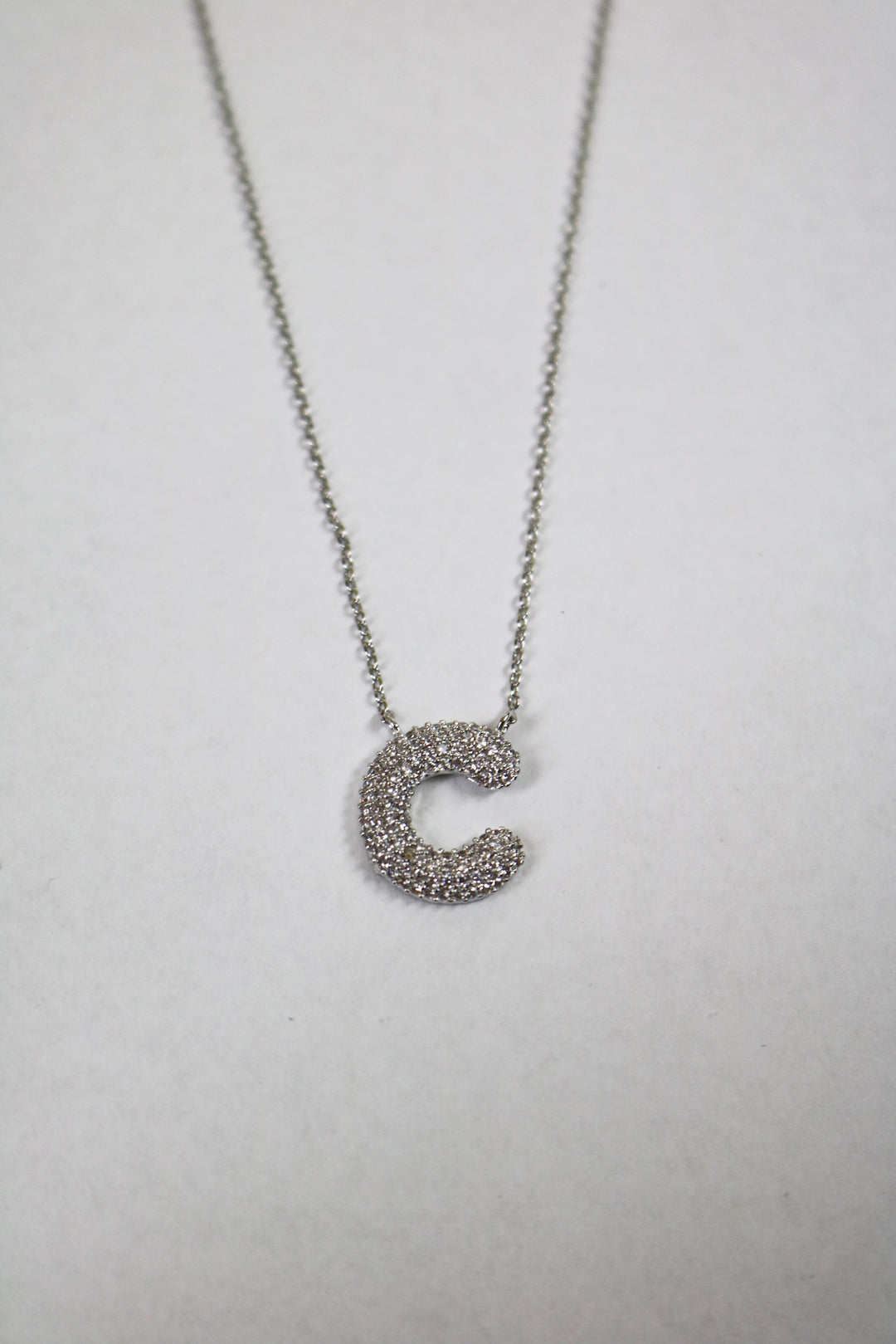 Letter Necklace with Rhinestone