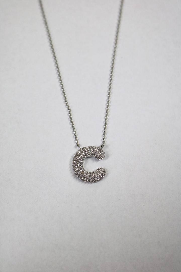 Letter Necklace with Rhinestone
