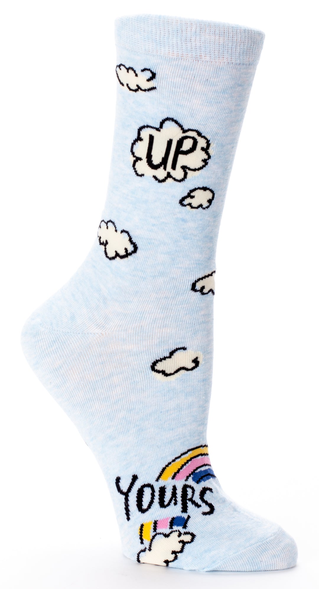 Blaue Q Up Yours Crew-Socken für Damen