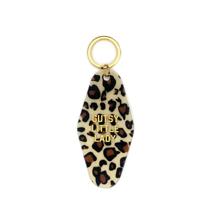 Golden Gems Leopard Gutsy Little Lady Motel Keytag