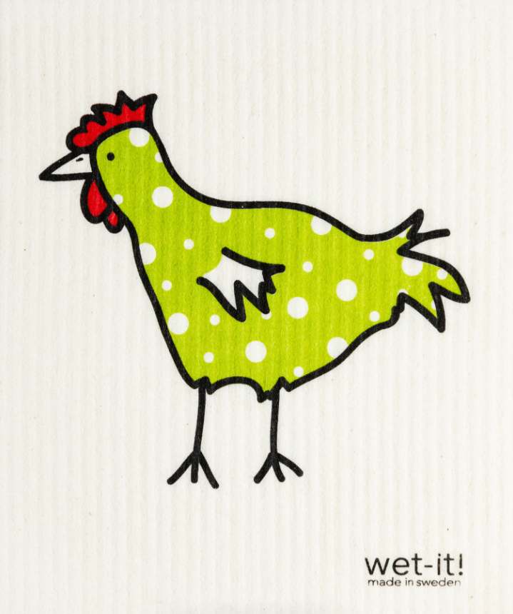 Wet-It Spotted Green Chicken Swedish Cloth