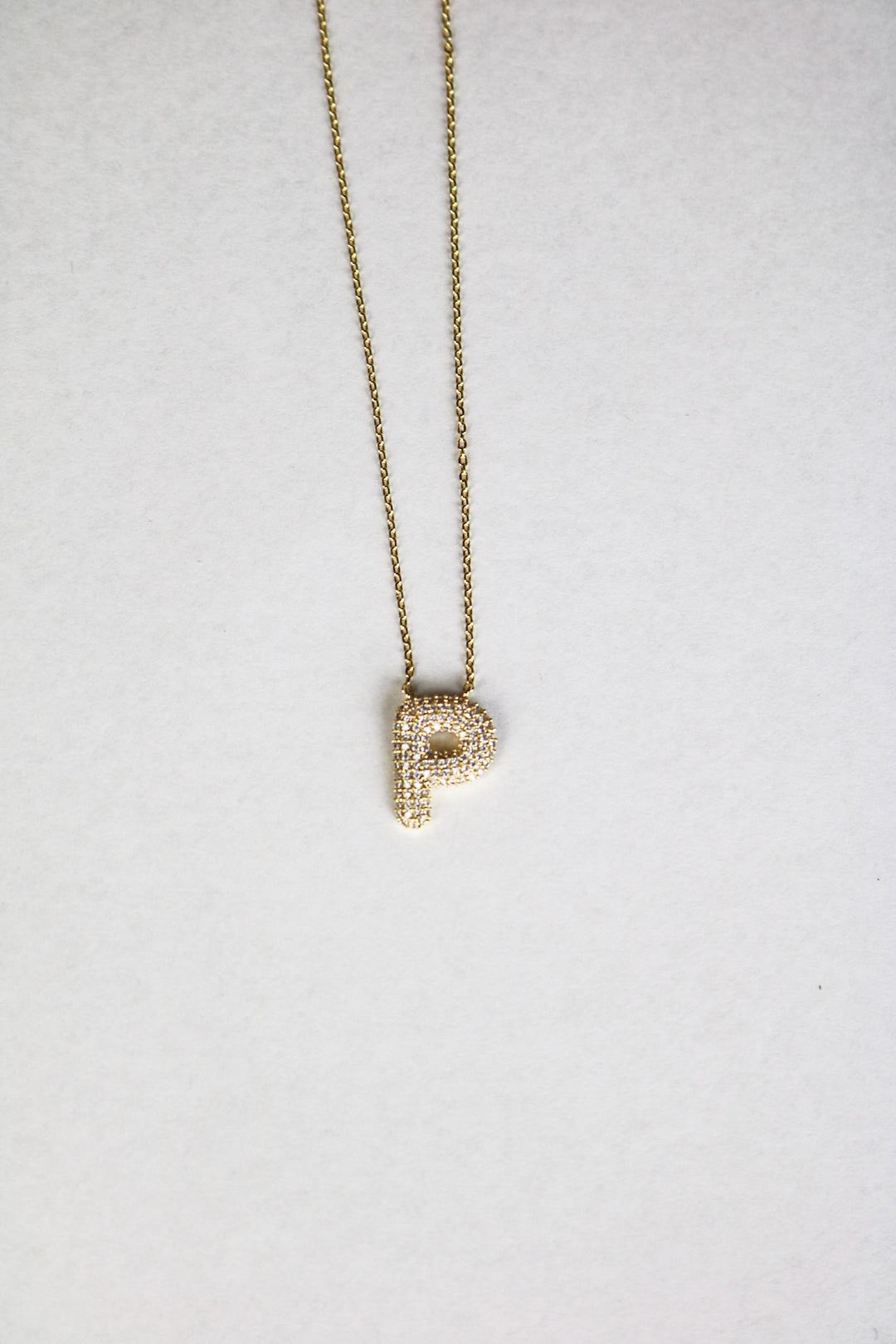 Letter Necklace with Rhinestone