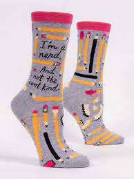Blue Q I'm A Nerd Crew Sock