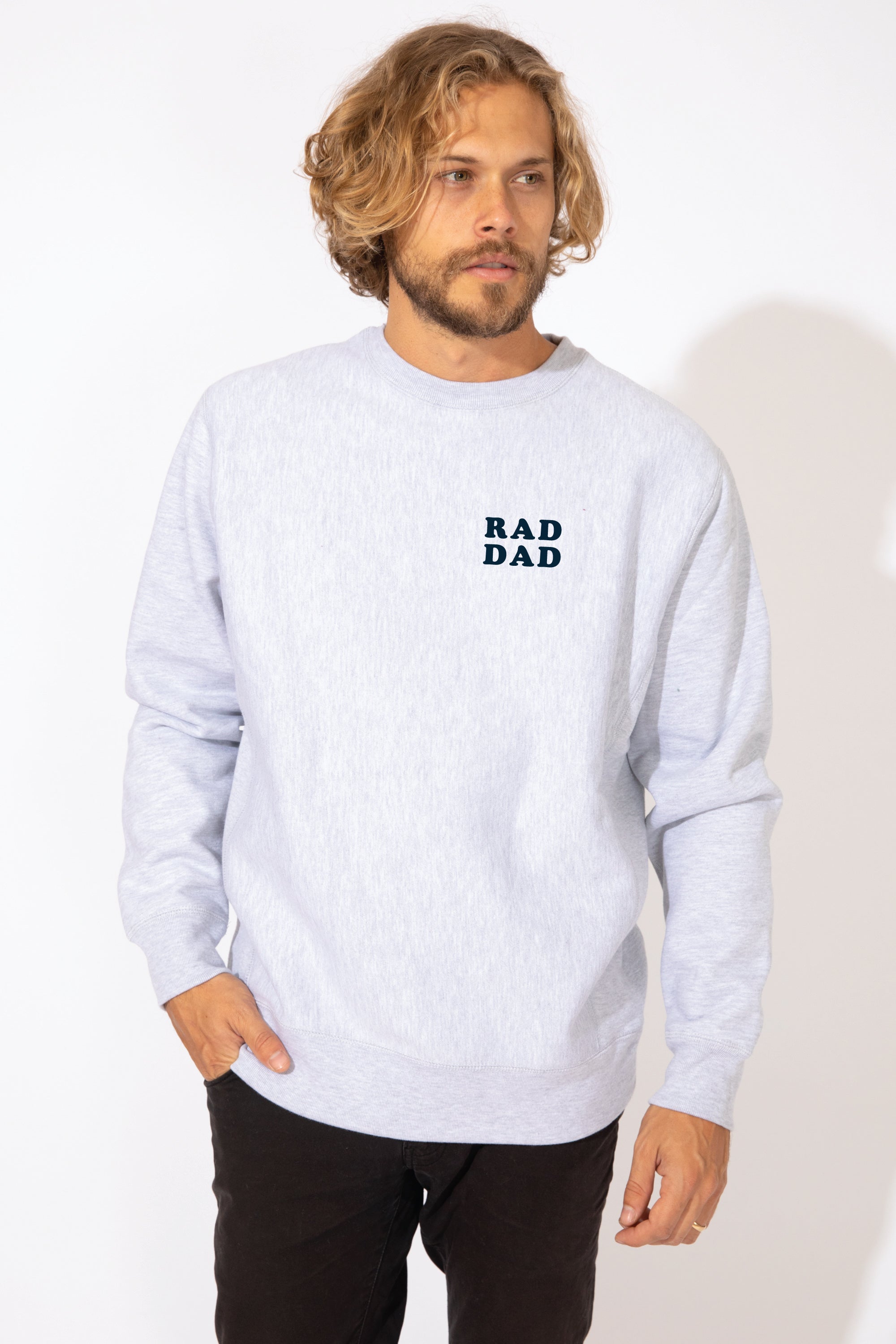 Suburban Riot Mens Crew Neck Sweatshirt Rad Dad store Black X-Large