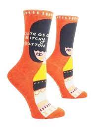 Blue Q Bitchy Button Crew Sock