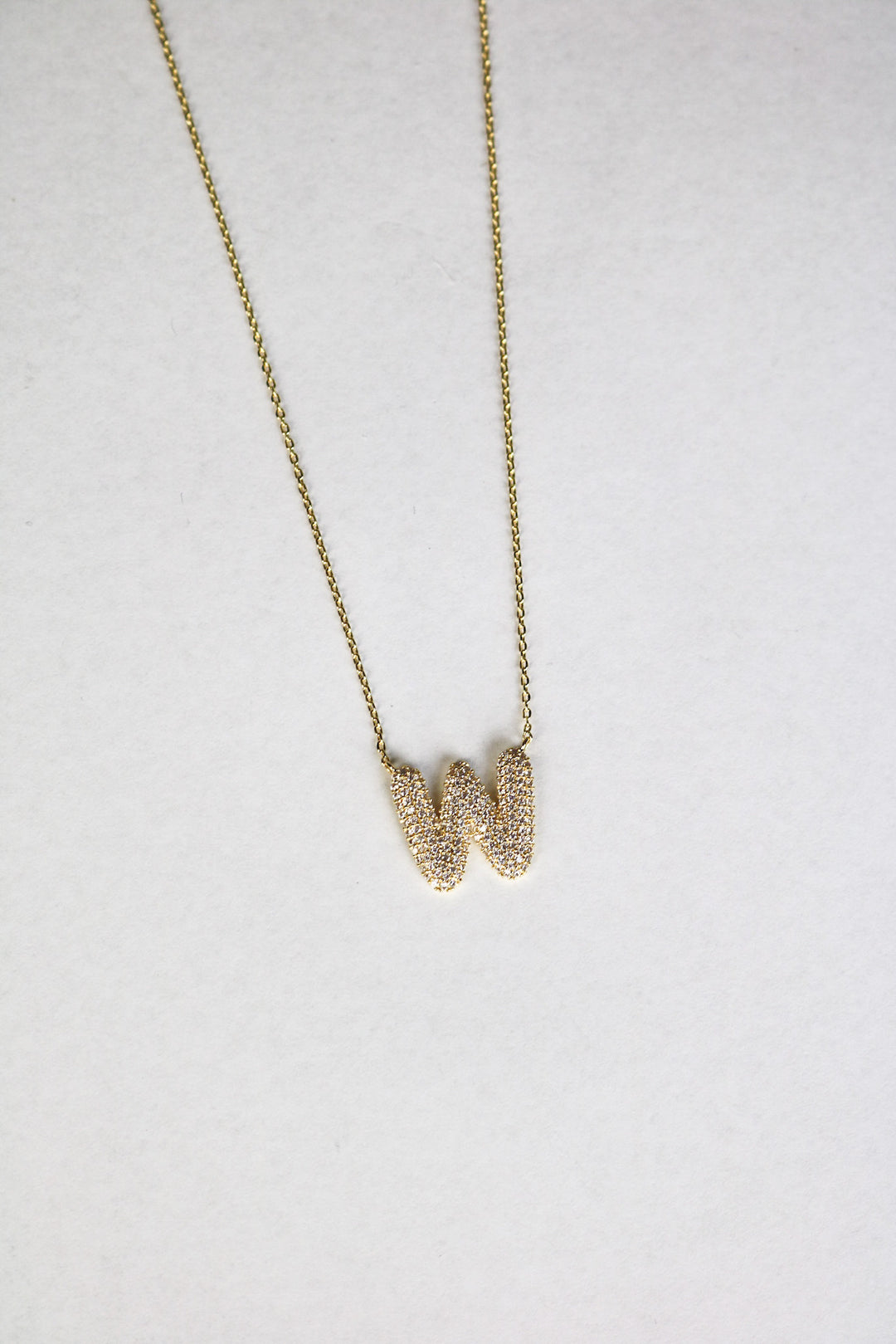 Letter Necklace with Rhinestone