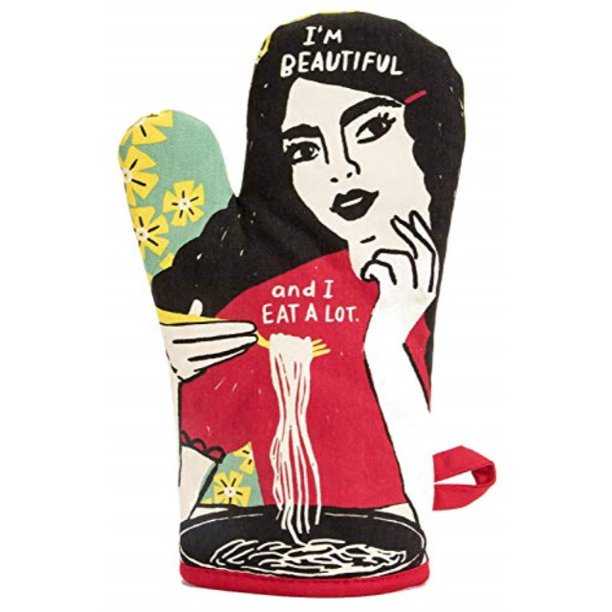 Blue Q I am Beautiful and I Eat a lot Oven Mitt