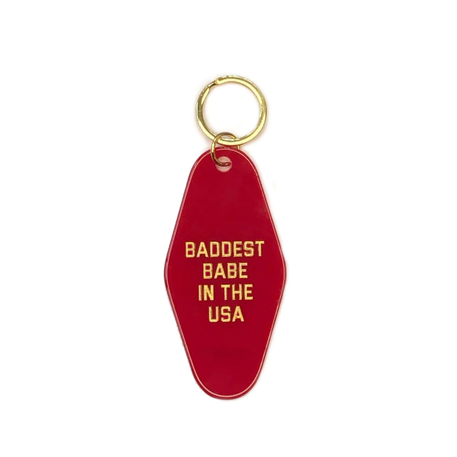 Golden Gems Baddest Babe In The USA Keytag