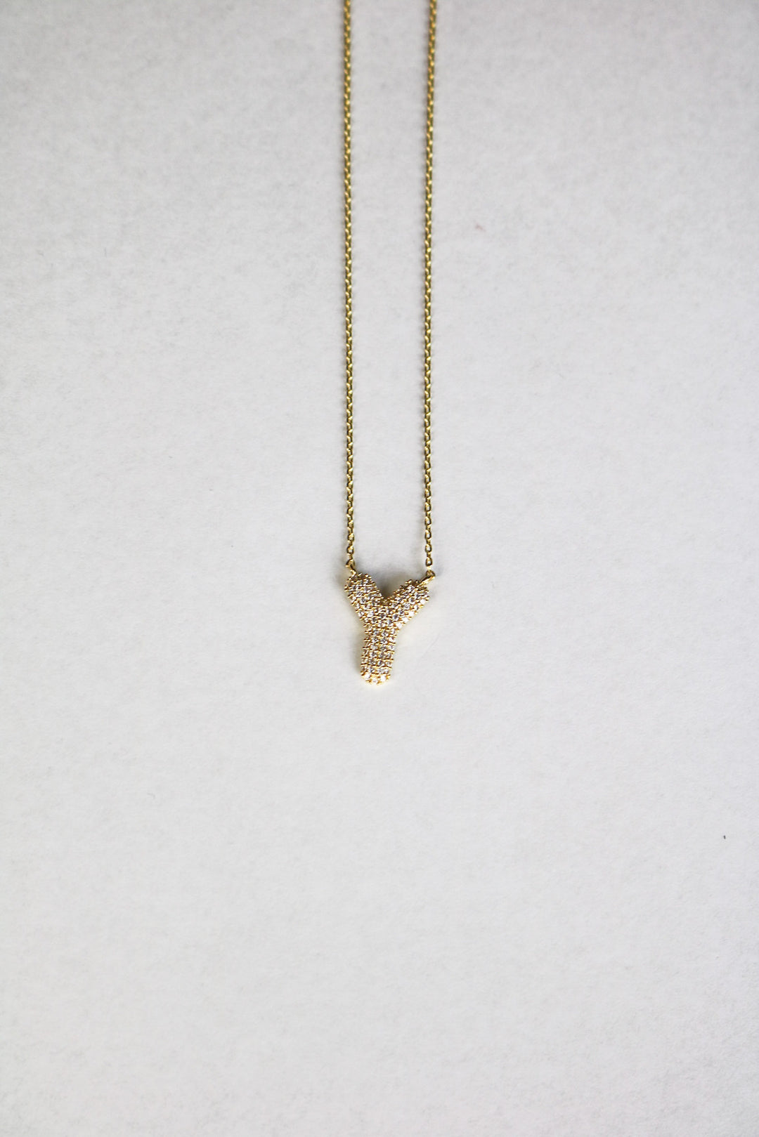 Letter Necklace with Rhinestone