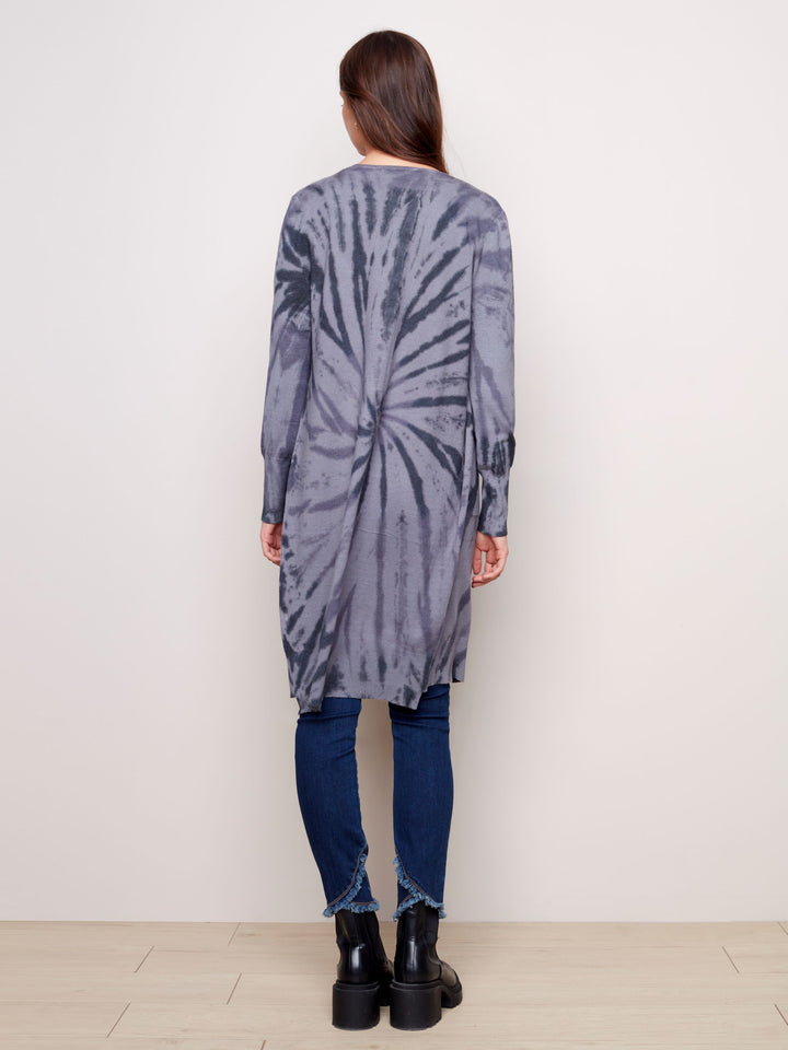 Charlie B Tie Dye Plush Long Cardigan
