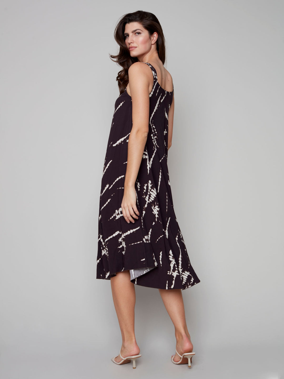 Charlie B Sleeveless Round Neck Rayon Tie Dye Long Dress