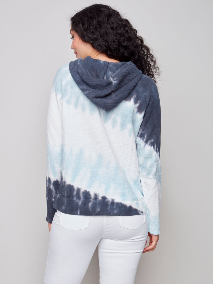 Charlie B Long Sleeve Tie Dye Cotton Hoodie