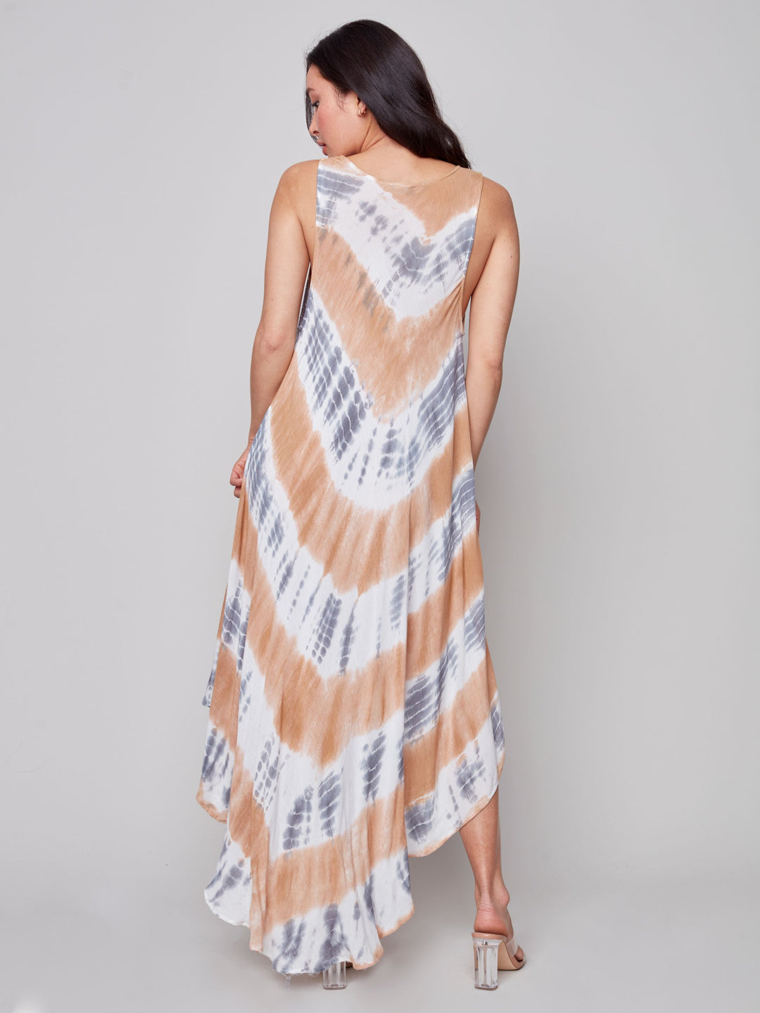 Charlie B Printed Sleeveless Flare Rayon Dress