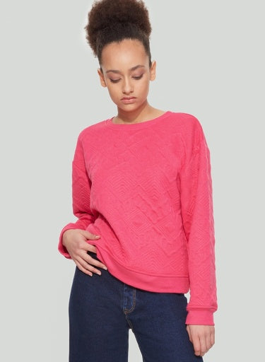 Dex Embossed Sweatshirt Top