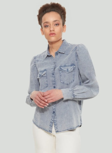 Dex Tencel Button Front Blouse