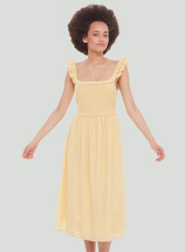 corset white dress maxi MOON RIVER Women's Sleeveless Tiered Cotton Midi Sundress - White