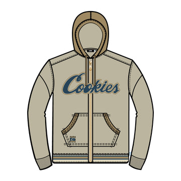 Cookies Triumph Fleece Full Zip Hoody with Chest Applique Logo and Contrast Hood and Binding