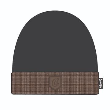 Cookies Paratrooper Beanie with Contrast Plaid Cuff and Logo Applique