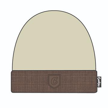Cookies Paratrooper Beanie with Contrast Plaid Cuff and Logo Applique