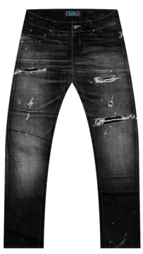 Cookies Core Modern Flare Fit 5 Pocket Denim with Aged Black Wash