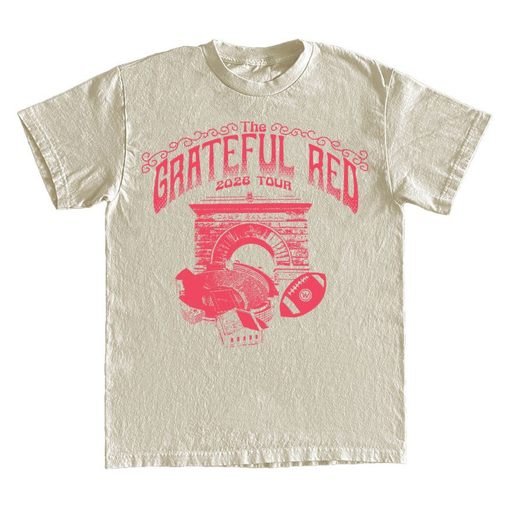 Wisconsin Design Team Badger Grateful Red Football Tour Tee
