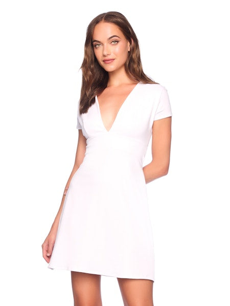 Susana Monaco Short Sleeve V-Neck A-Line Dress