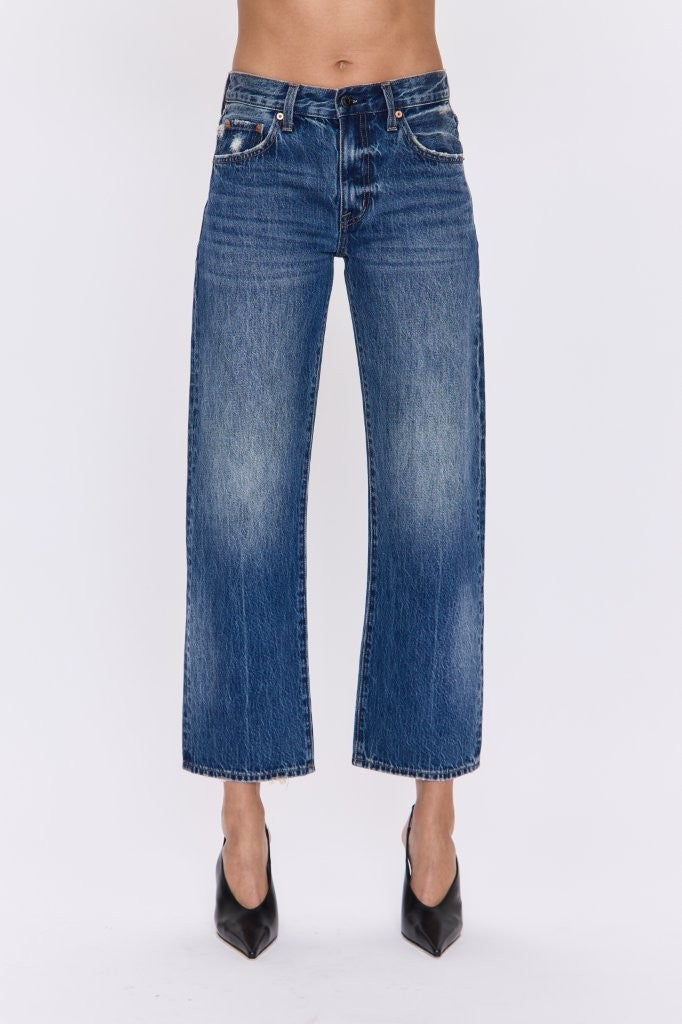 Pistola Lexi Mid Rise Bowed Straight Jean