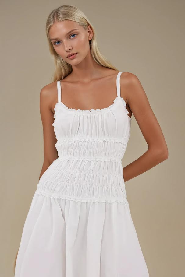 Wisteria Lane Smocked Maxi Cotton Dress