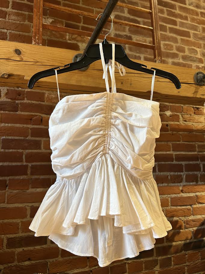 Mable Halter Neck Strap Peplum Top