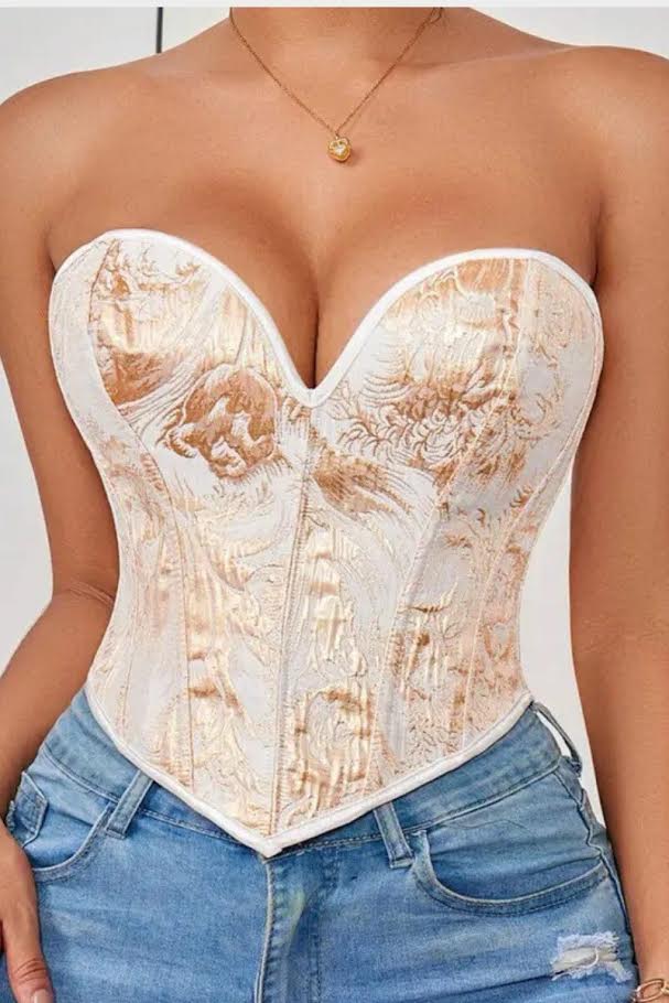 Oh Yes Elegant Baroque Floral Bustier Corset Top