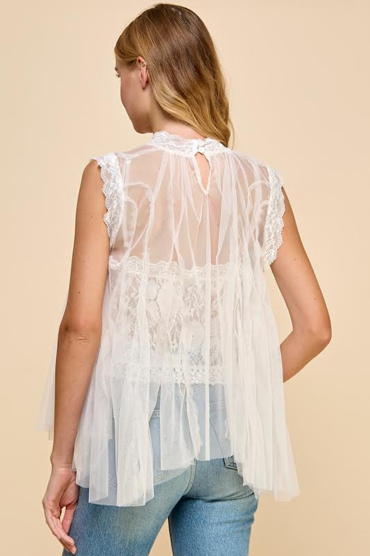 Millibon Mesh Overlay Goddess Lace Top