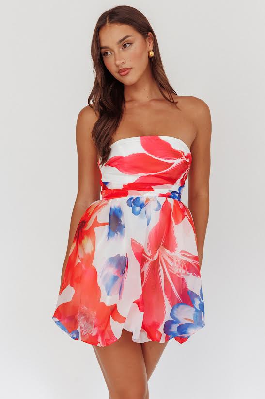 One & Only Strapless Multi Color Mini Dress