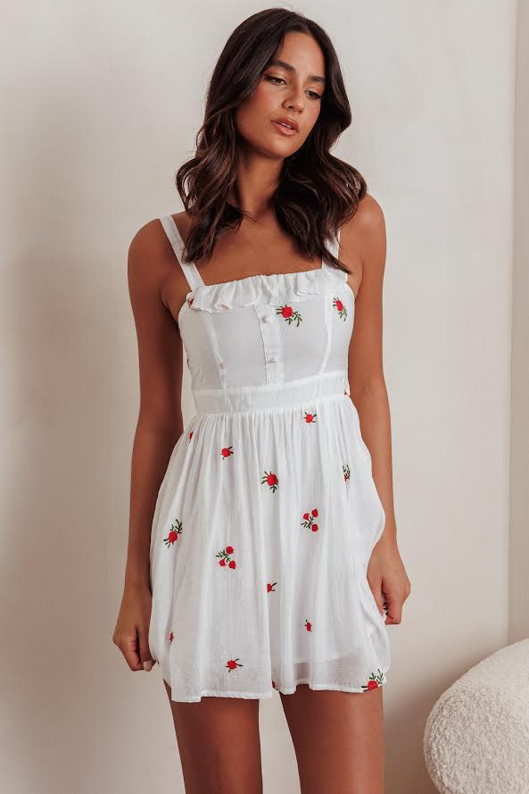 One & Only Embroidery Floral Mini Dress