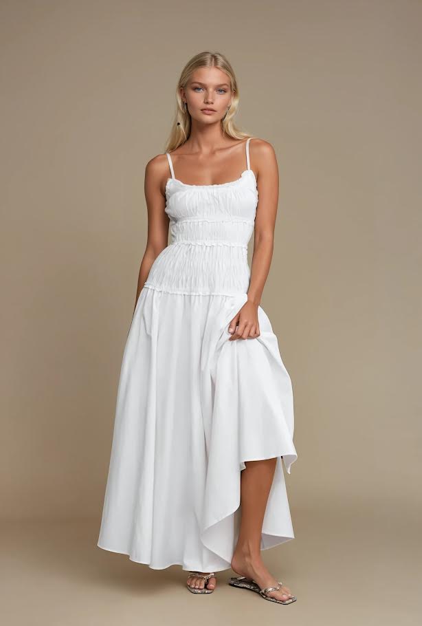 Wisteria Lane Smocked Maxi Cotton Dress