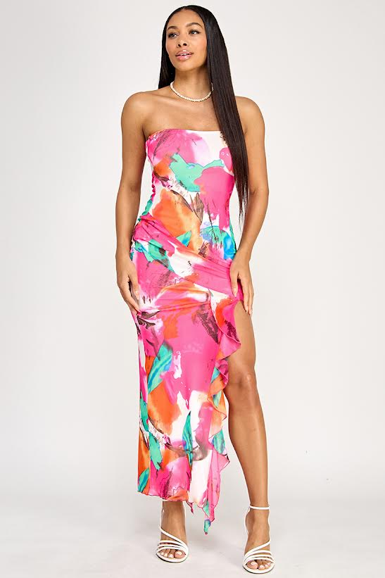 Spring Haze Floral Maxi Dress