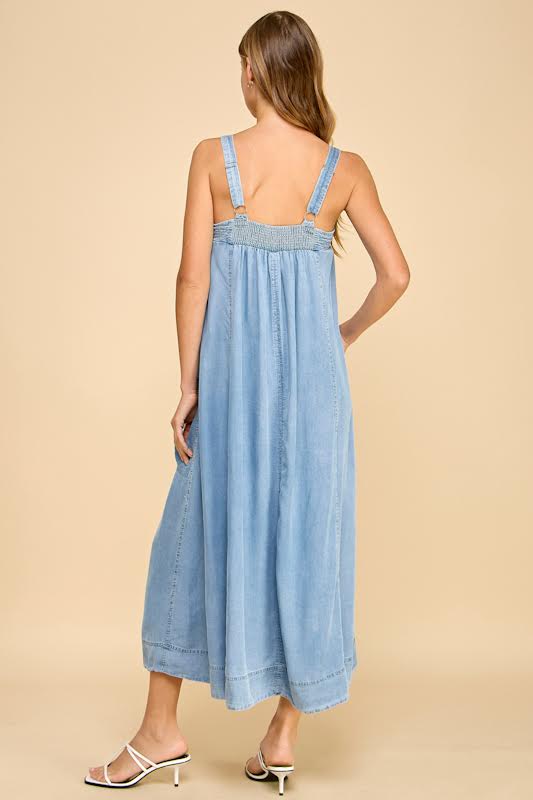 Millibon Tencel Stitch Detail Maxi Dress
