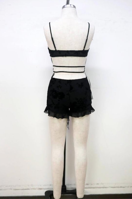 Blanc Backless Floral Print Romper